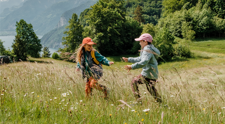 Kids playing in nature