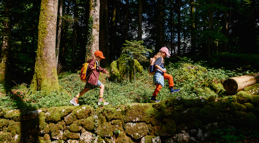 Two kids ready for forest kindergarden